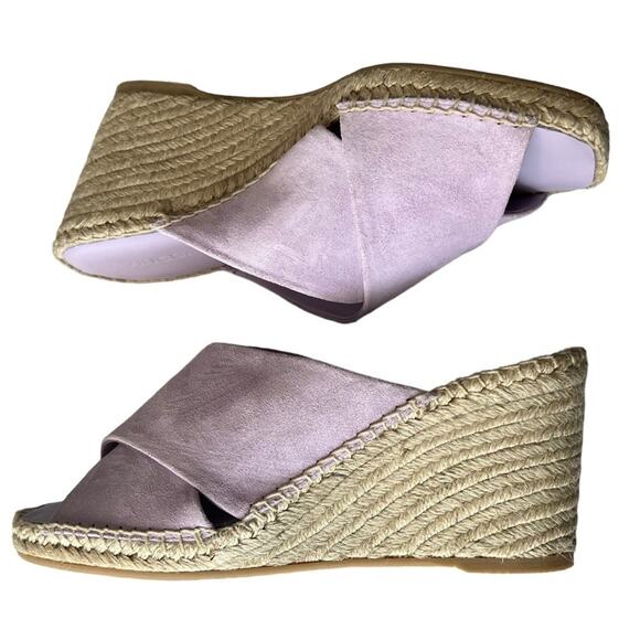 Vince Gaelan Suede Crisscross Wedge Espadrilles Sandals In Violetta size 9 - Picture 8 of 13